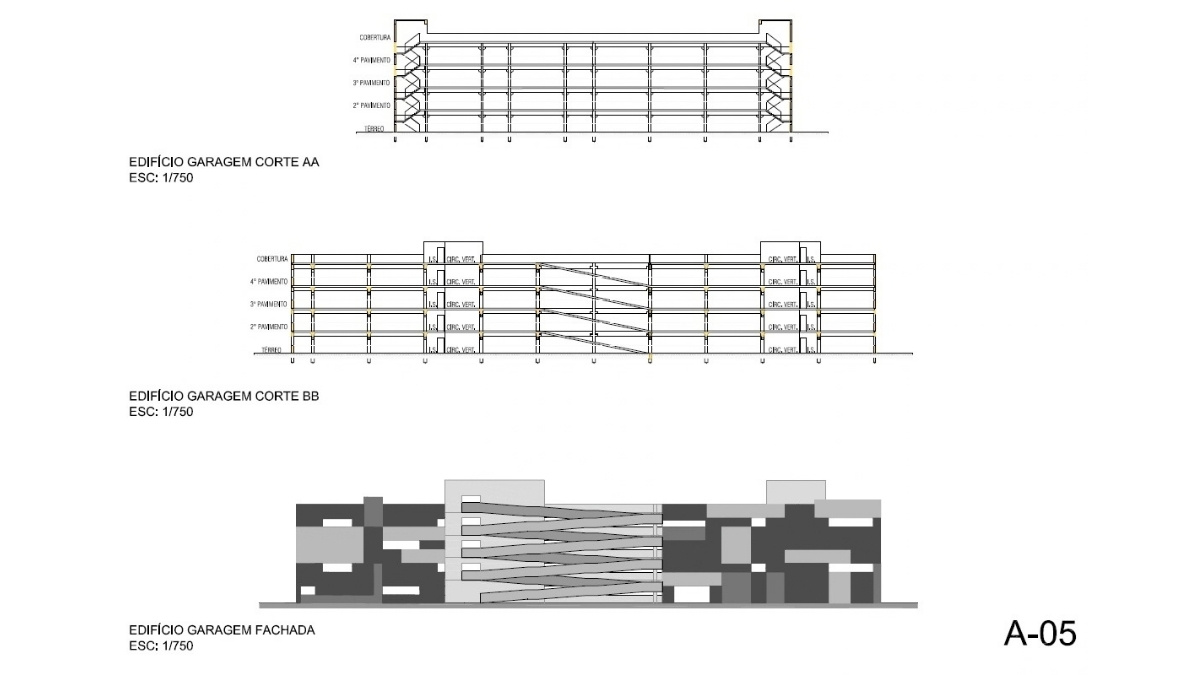 Projetos Institucionais Master Plan PUC-PR - Garage Plan Parking Design