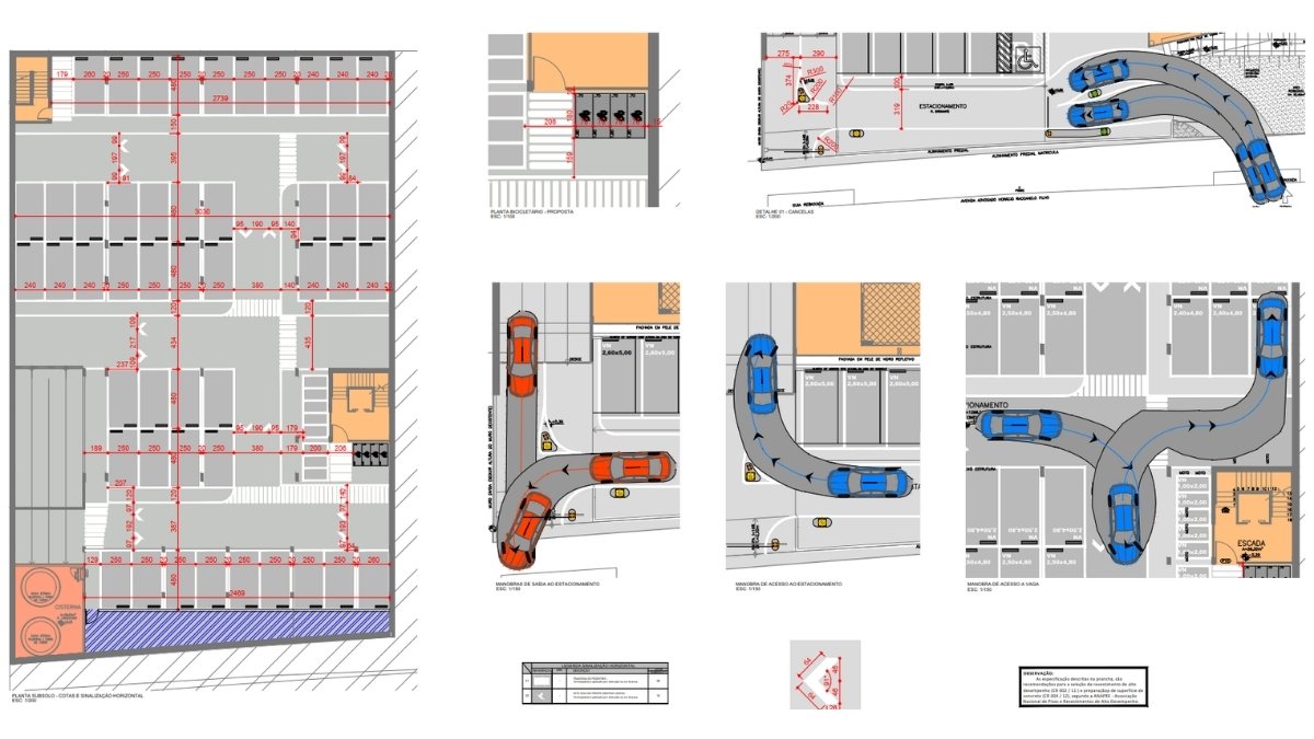 Projetos Corporativos Central de Vendas Maringá - Garage Plan Parking Design